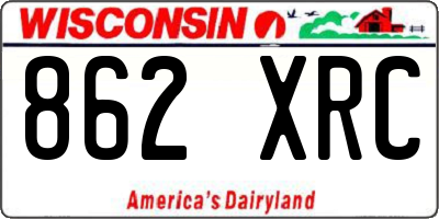 WI license plate 862XRC