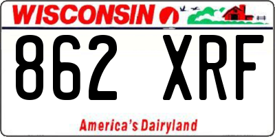 WI license plate 862XRF