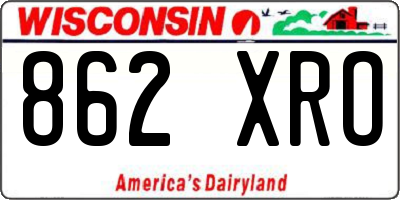 WI license plate 862XRO