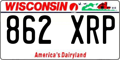 WI license plate 862XRP
