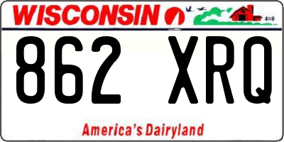 WI license plate 862XRQ