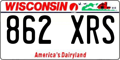 WI license plate 862XRS