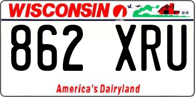 WI license plate 862XRU