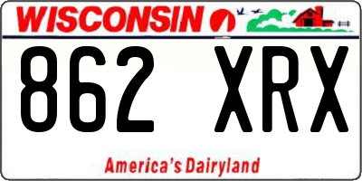 WI license plate 862XRX