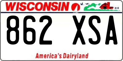 WI license plate 862XSA