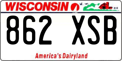 WI license plate 862XSB