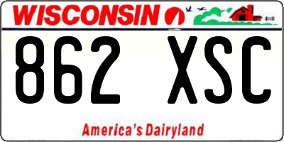 WI license plate 862XSC