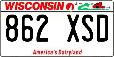 WI license plate 862XSD