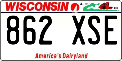 WI license plate 862XSE