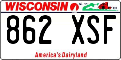 WI license plate 862XSF