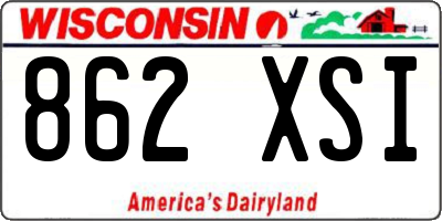 WI license plate 862XSI