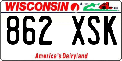 WI license plate 862XSK