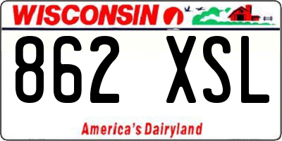 WI license plate 862XSL