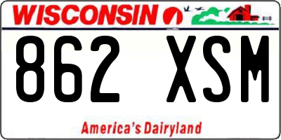 WI license plate 862XSM