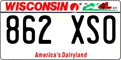 WI license plate 862XSO