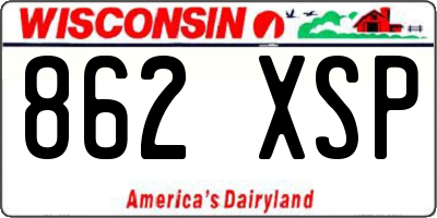 WI license plate 862XSP