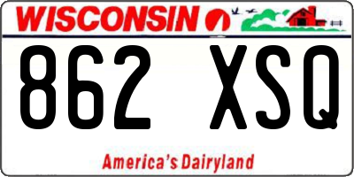 WI license plate 862XSQ