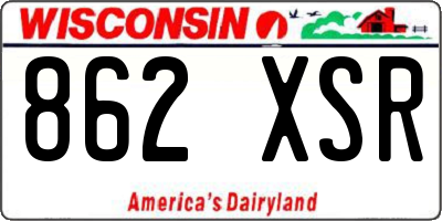 WI license plate 862XSR