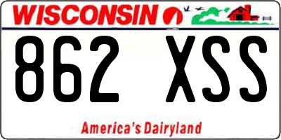 WI license plate 862XSS