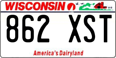 WI license plate 862XST