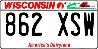 WI license plate 862XSW
