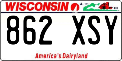 WI license plate 862XSY