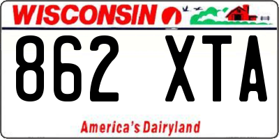 WI license plate 862XTA
