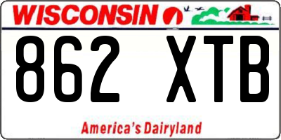 WI license plate 862XTB
