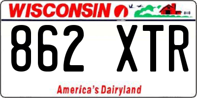 WI license plate 862XTR