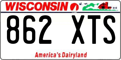 WI license plate 862XTS