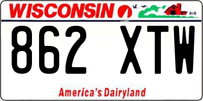WI license plate 862XTW