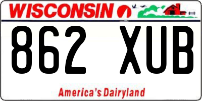 WI license plate 862XUB