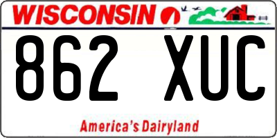 WI license plate 862XUC