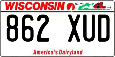 WI license plate 862XUD