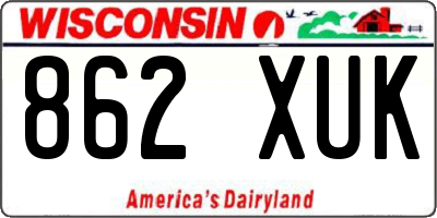 WI license plate 862XUK