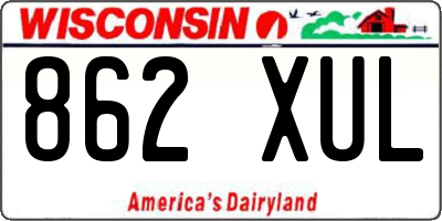 WI license plate 862XUL
