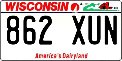WI license plate 862XUN
