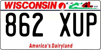 WI license plate 862XUP