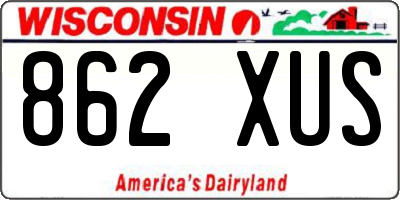WI license plate 862XUS