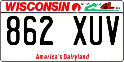 WI license plate 862XUV