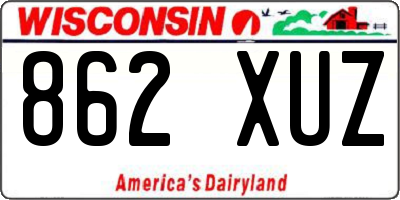 WI license plate 862XUZ