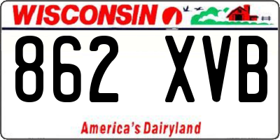 WI license plate 862XVB