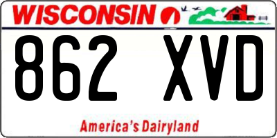 WI license plate 862XVD