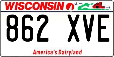 WI license plate 862XVE