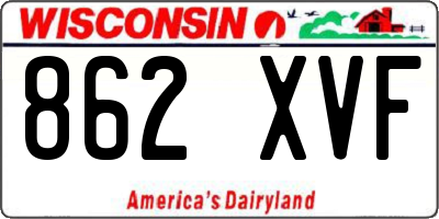 WI license plate 862XVF