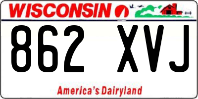WI license plate 862XVJ
