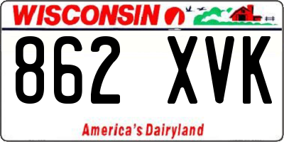 WI license plate 862XVK