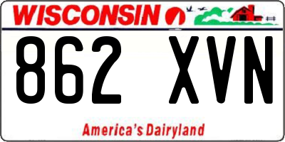 WI license plate 862XVN