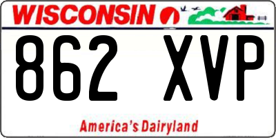 WI license plate 862XVP