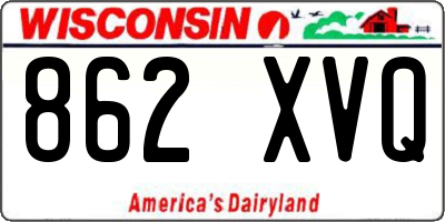WI license plate 862XVQ